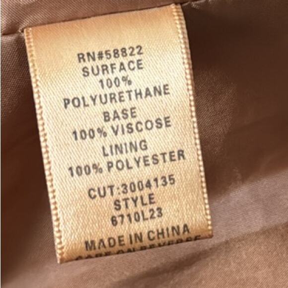 MAX STUDIO COGNAC CLASSIC FAUX / VEGAN LEATHER MOTO JACKET SIZE SMALL - Picture 5 of 6